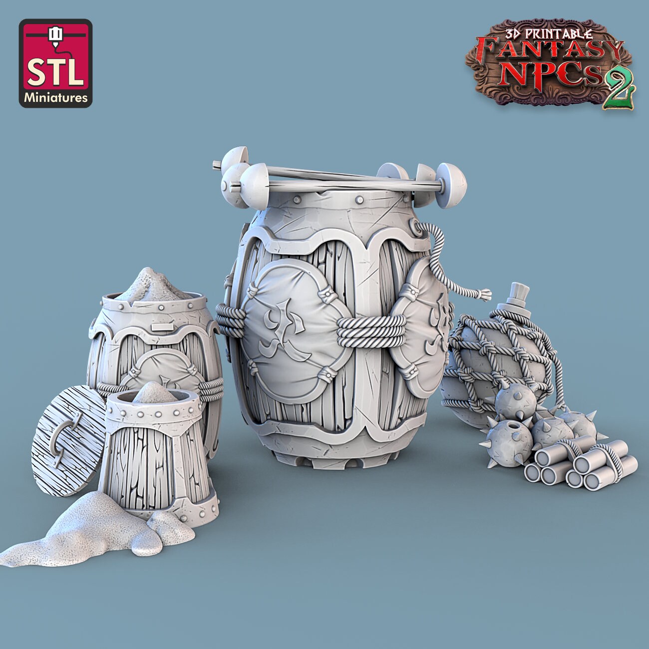 Gunpowder Vendor Set by STL Miniatures