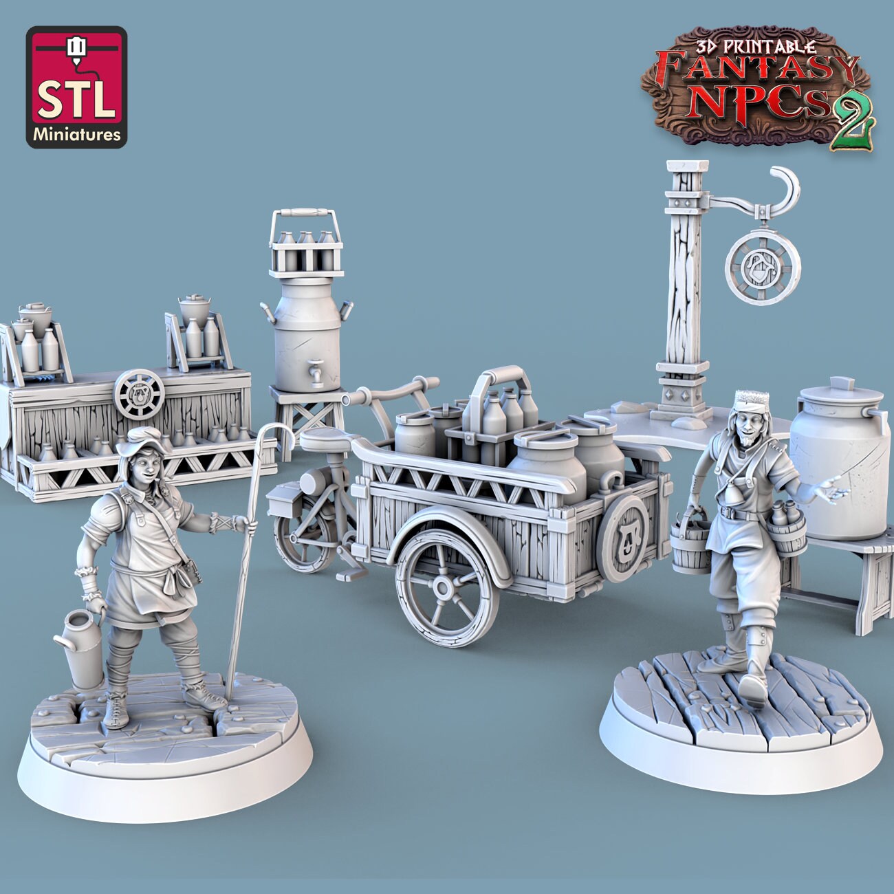 Milkman Vendor Set by STL Miniatures