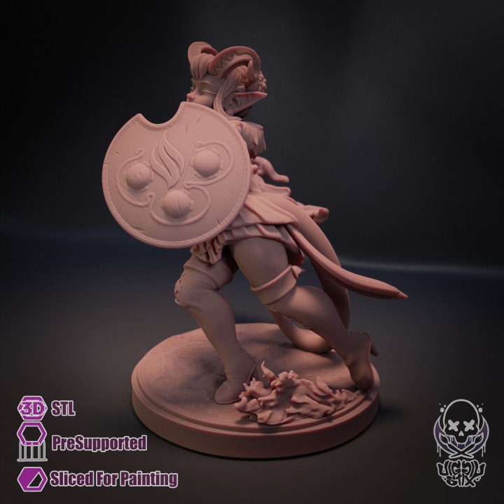 Fire Dancer Tiefling by Jigglystix Pinup Factory Miniatures