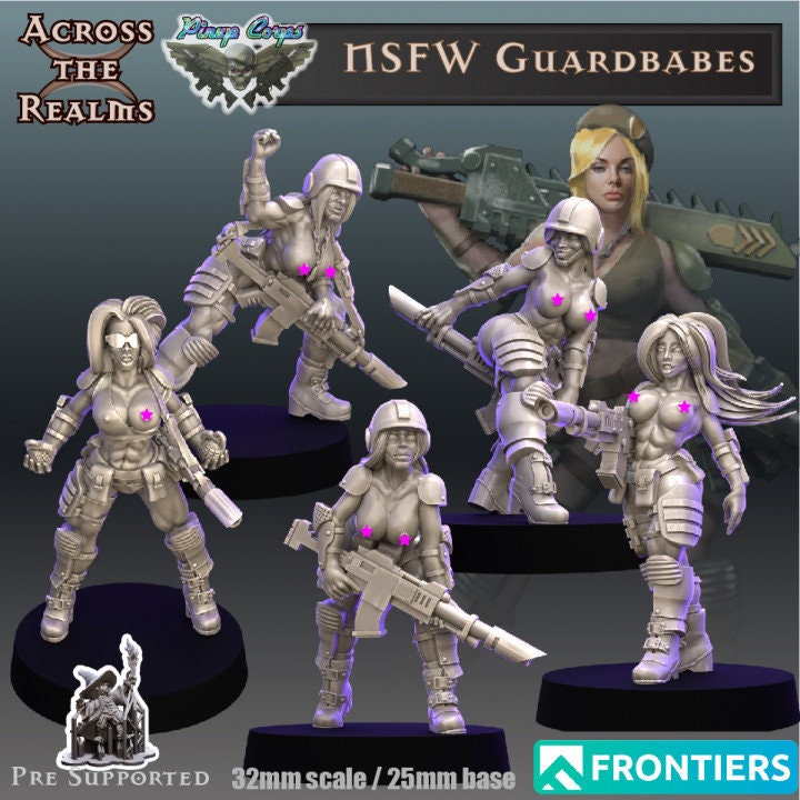 Female Pin Up Guardsmen by Across the Realms Miniatures