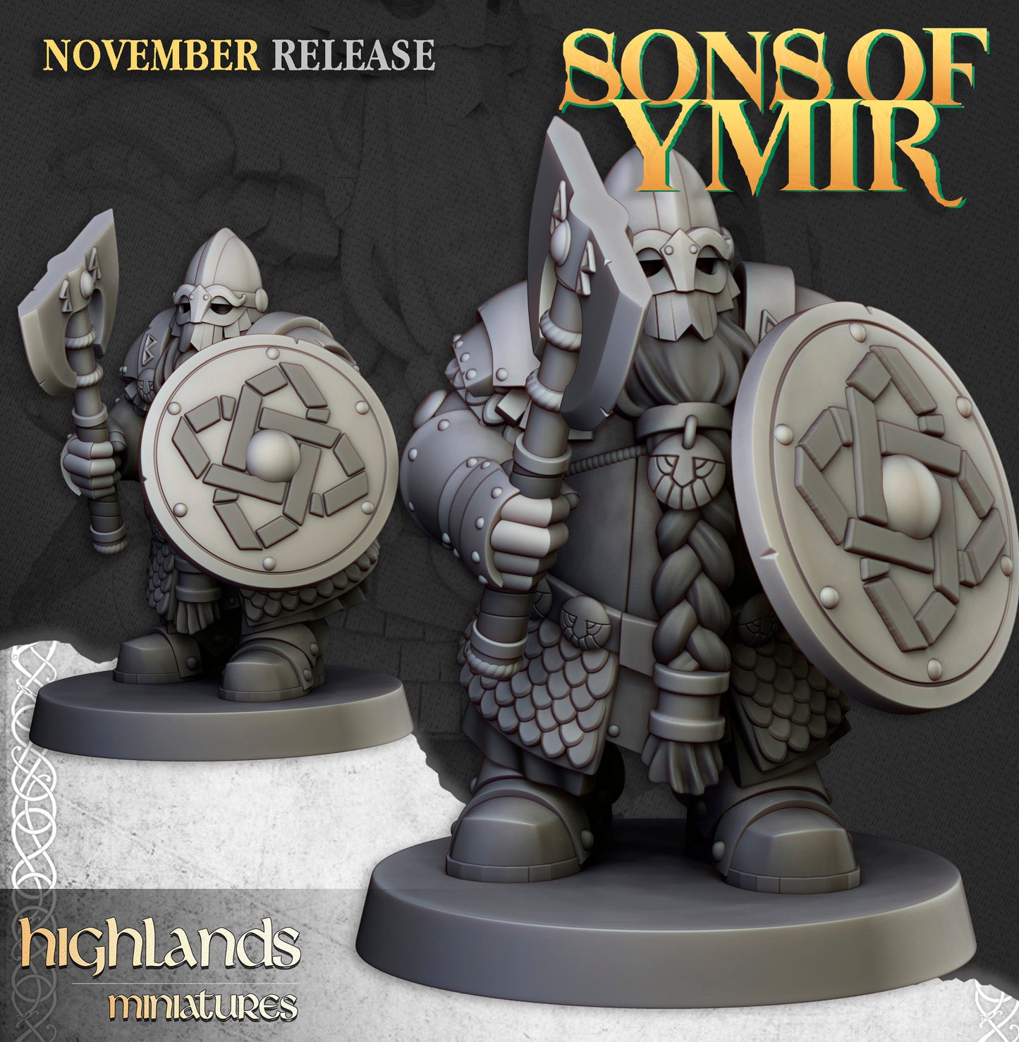 Dwarf Huscarls Unit by Highland Miniatures