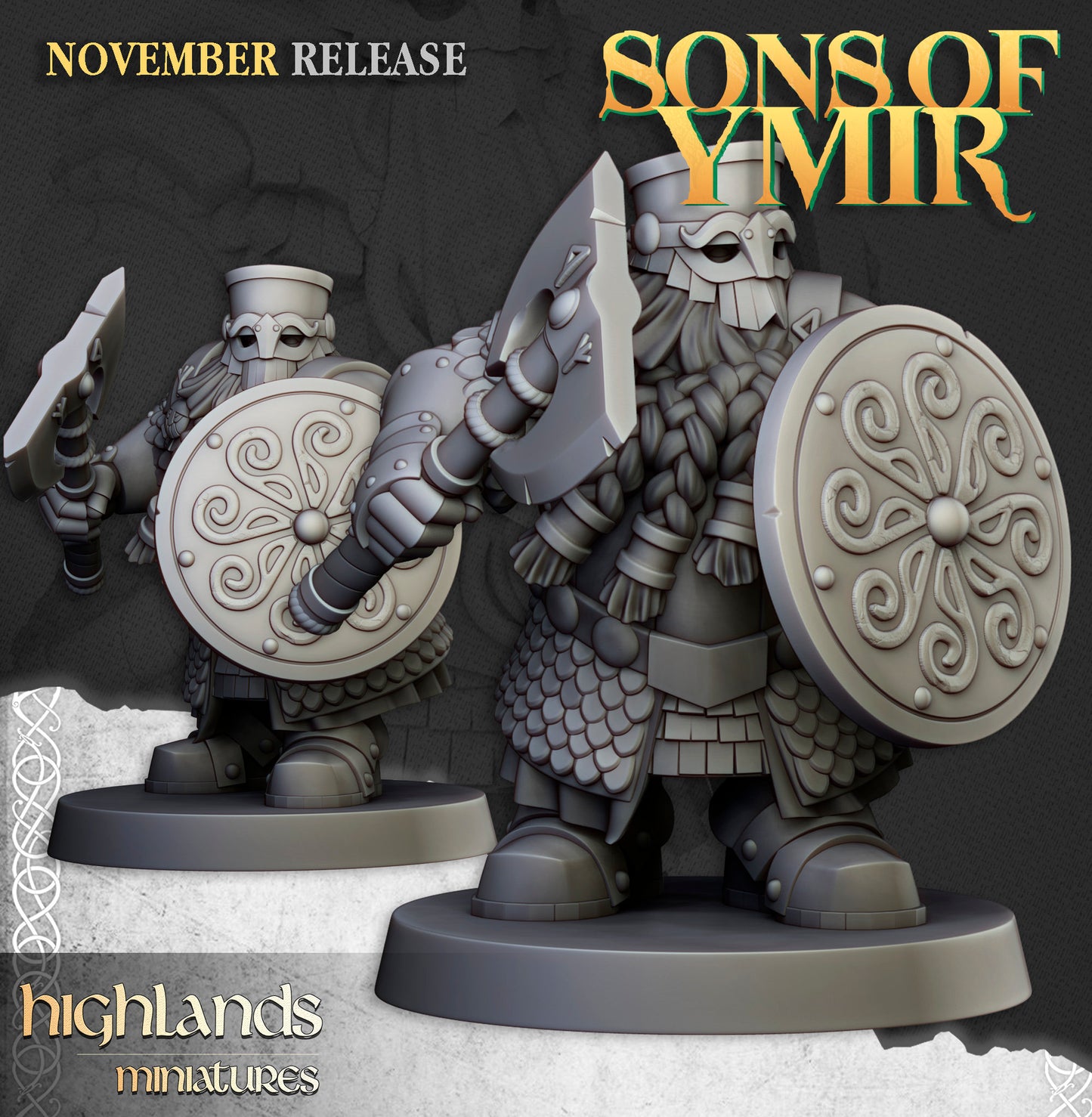 Dwarf Huscarls Unit by Highland Miniatures