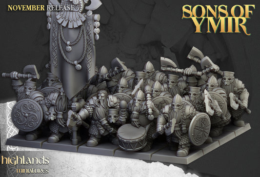 Dwarf Huscarls Unit by Highland Miniatures