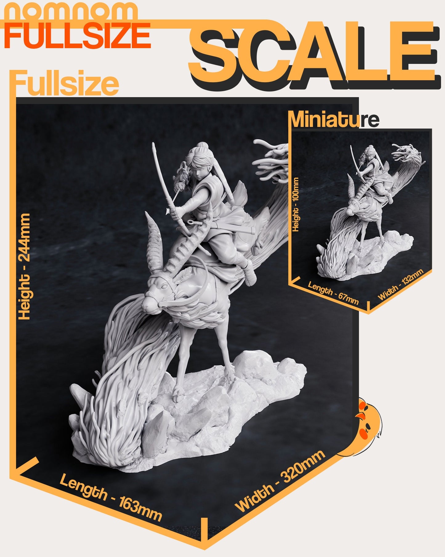 Ashitaka Statue Model Kit by Nom Nom Figures