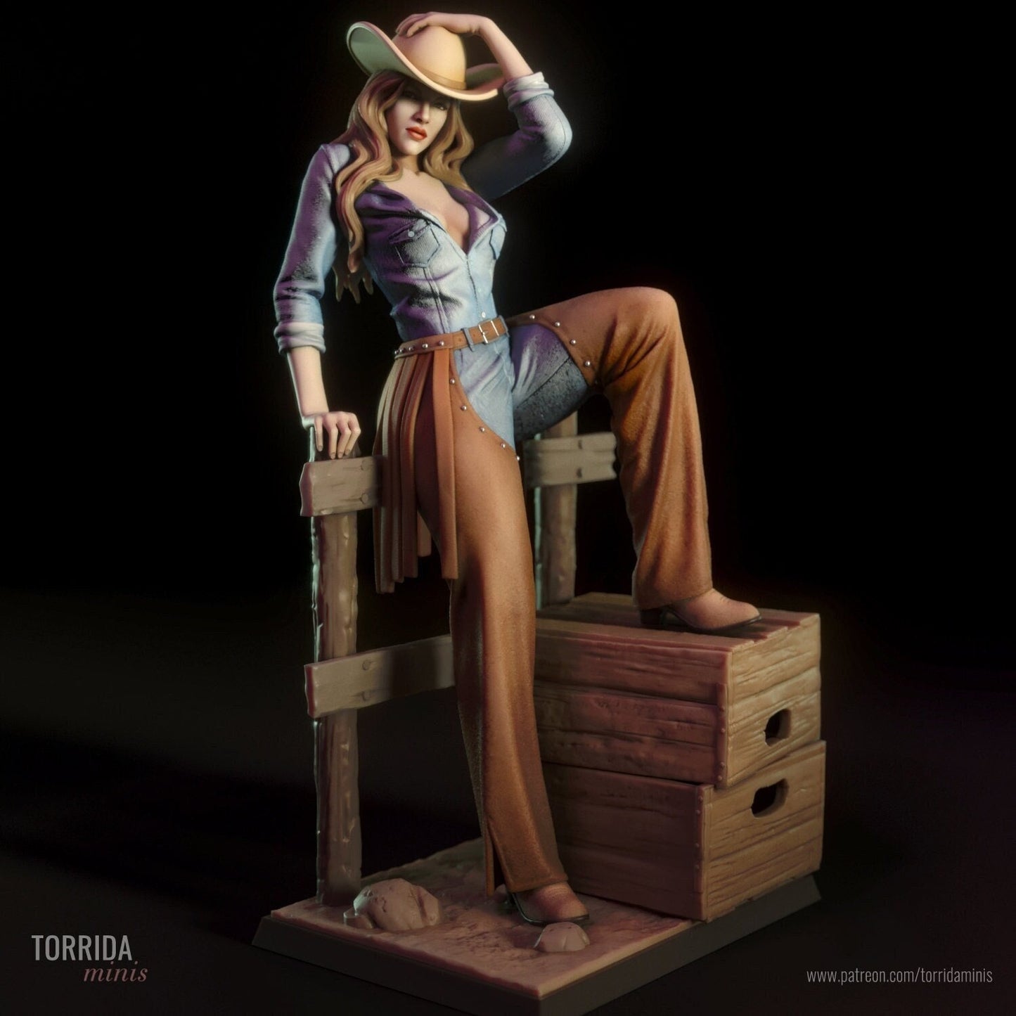 Pam Cowgirl Statue Model Kit by Torrida Minis