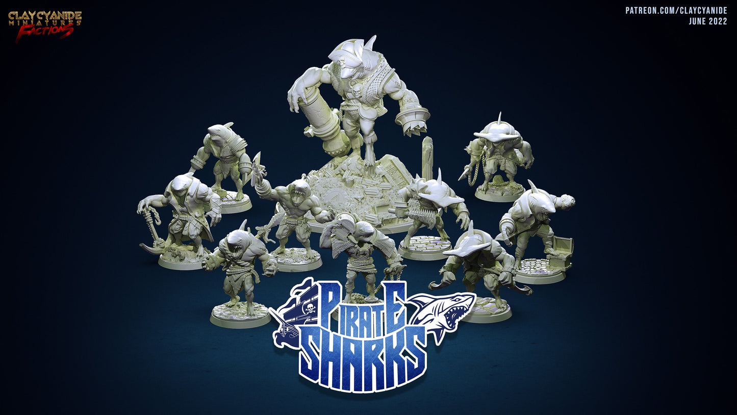 Pirate Sharks by Clay Cyanide Miniatures