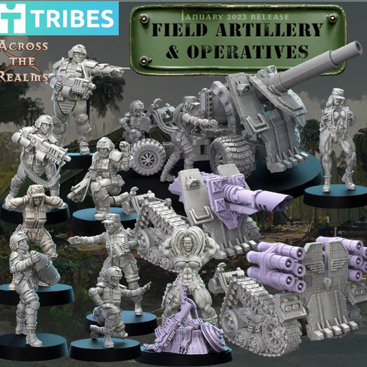 Field Artillery and Operatives by Across the Realms Miniatures