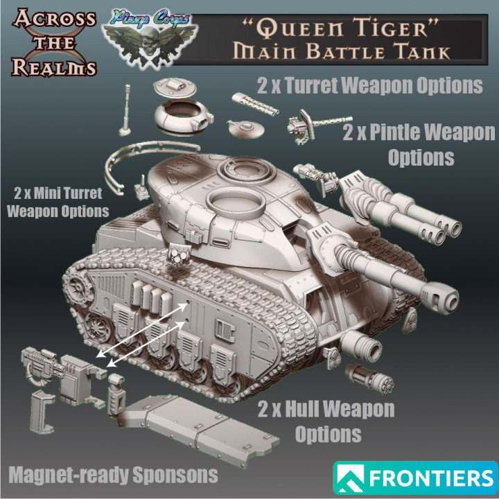 Queen Tiger Battle Tank by Across the Realms Miniatures