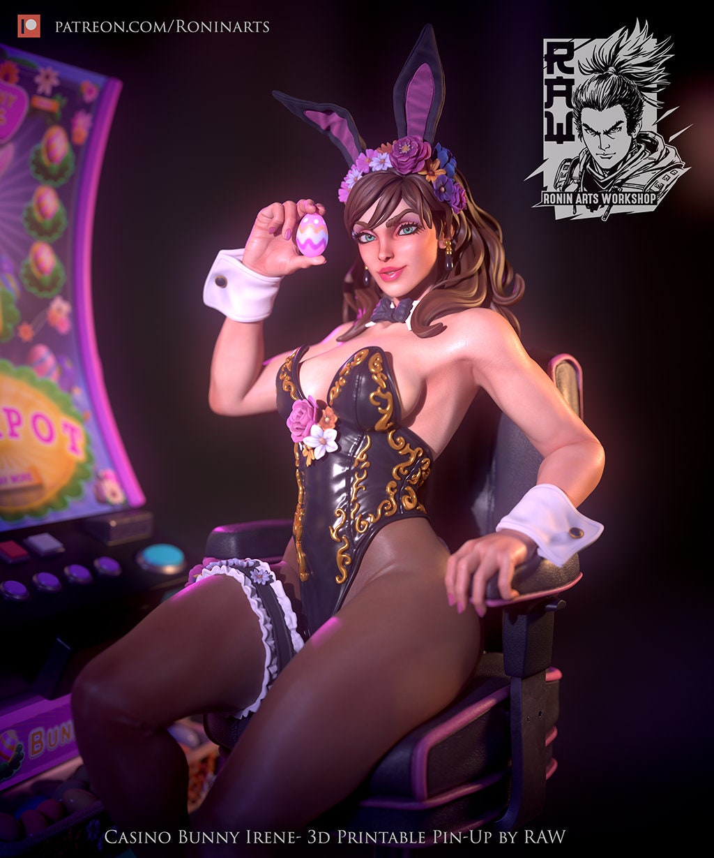 Casino Bunny Irene Pin Up Ronin Arts Workshop