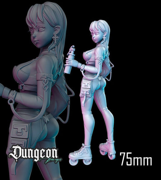 Roller Girl from Dungeon Pin Ups by RN Estudio Miniatures