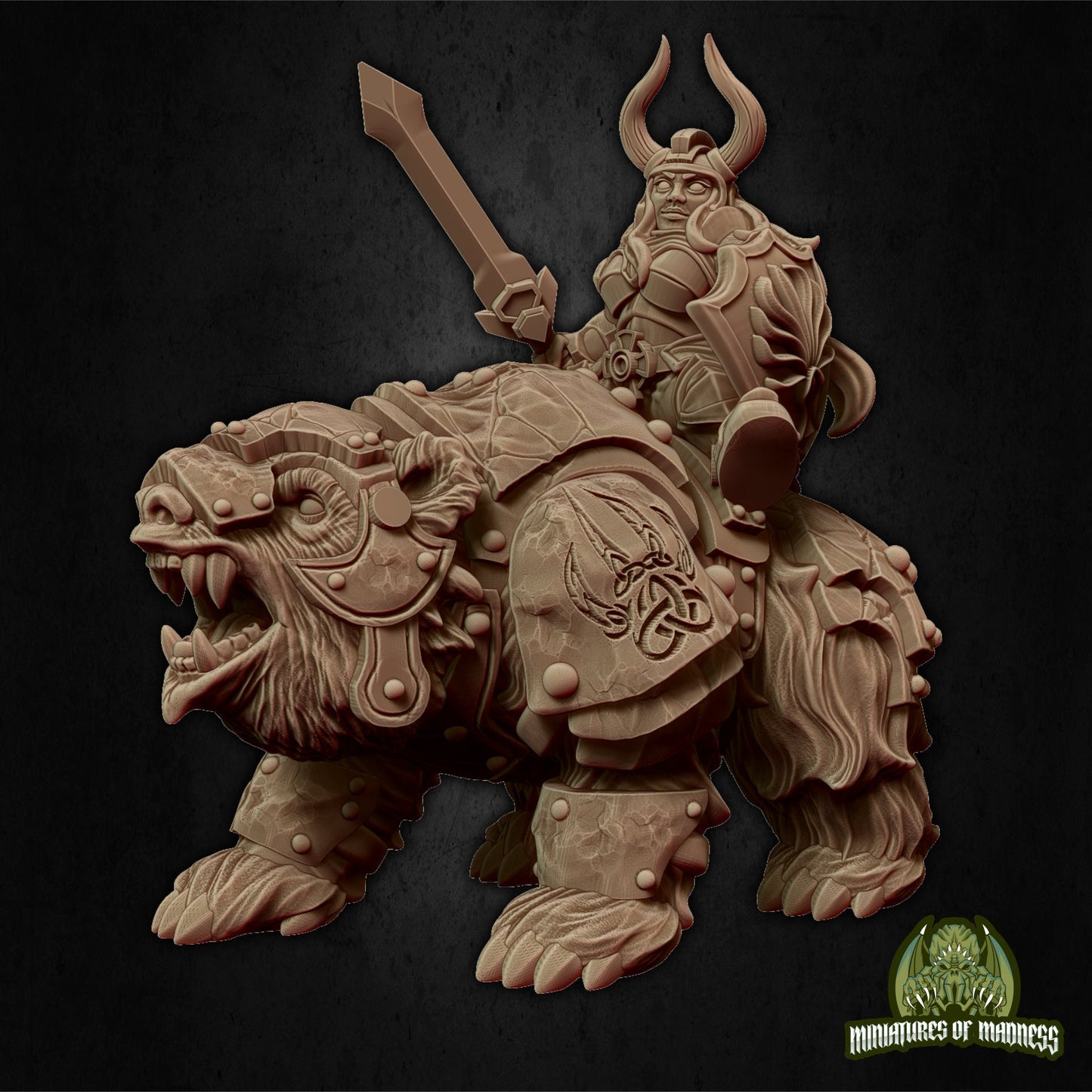 Bear Rider from Hold my Dwarf by Miniatures of Madness