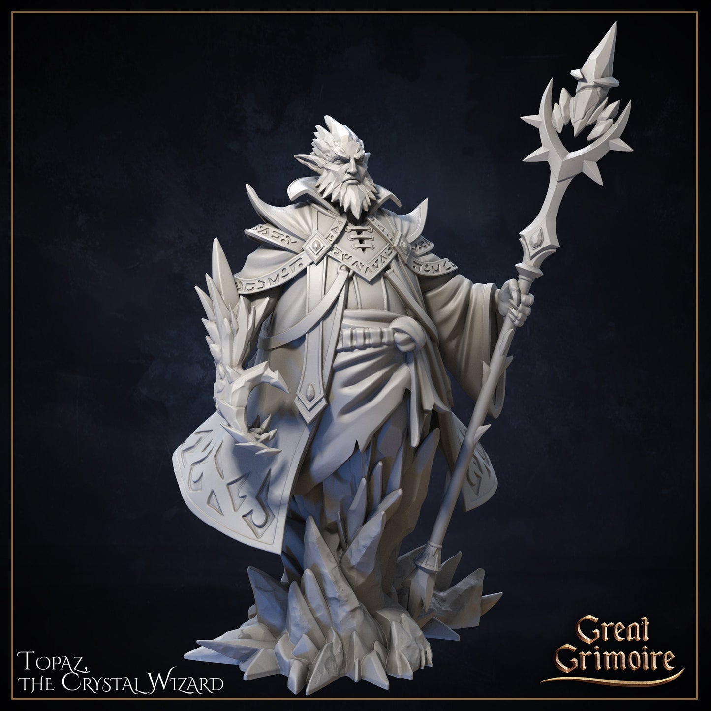 Topaz the Crystal Wizard from "Elemental Awakening" by Great Grimoire Miniatures