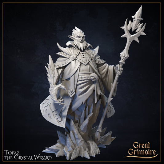 Topaz the Crystal Wizard from "Elemental Awakening" by Great Grimoire Miniatures