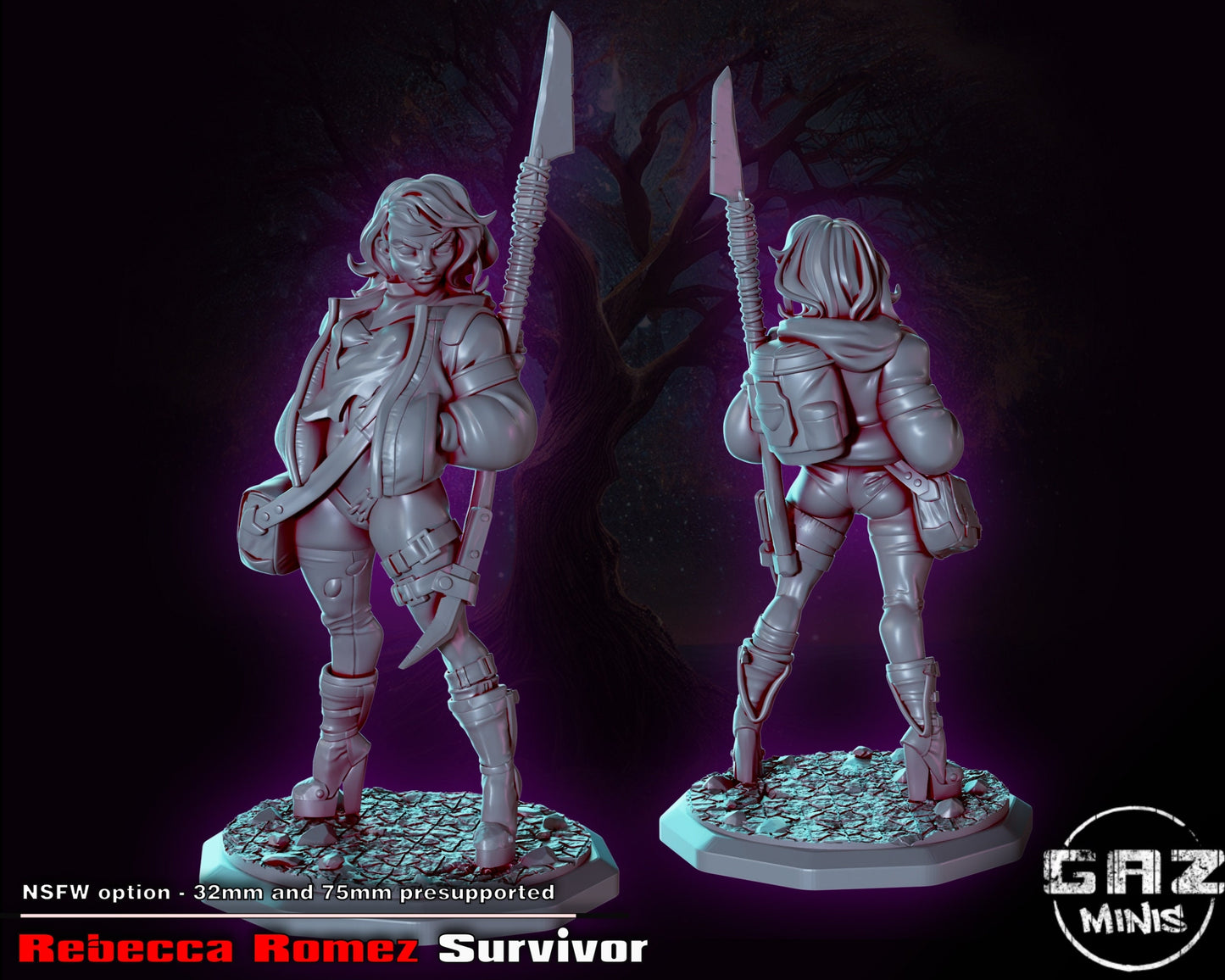 Rebecca Wasteland Survivor by Gaz Pin Up Miniatures