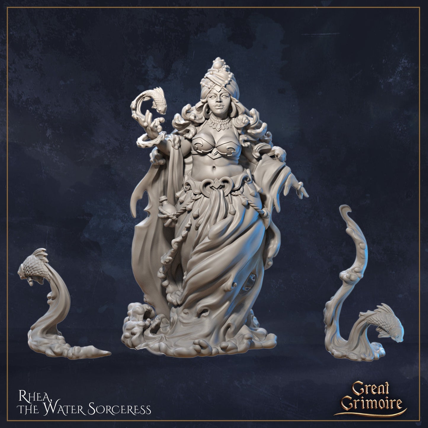 Rhea the Water Sorceress from "Elemental Awakening" by Great Grimoire Miniatures