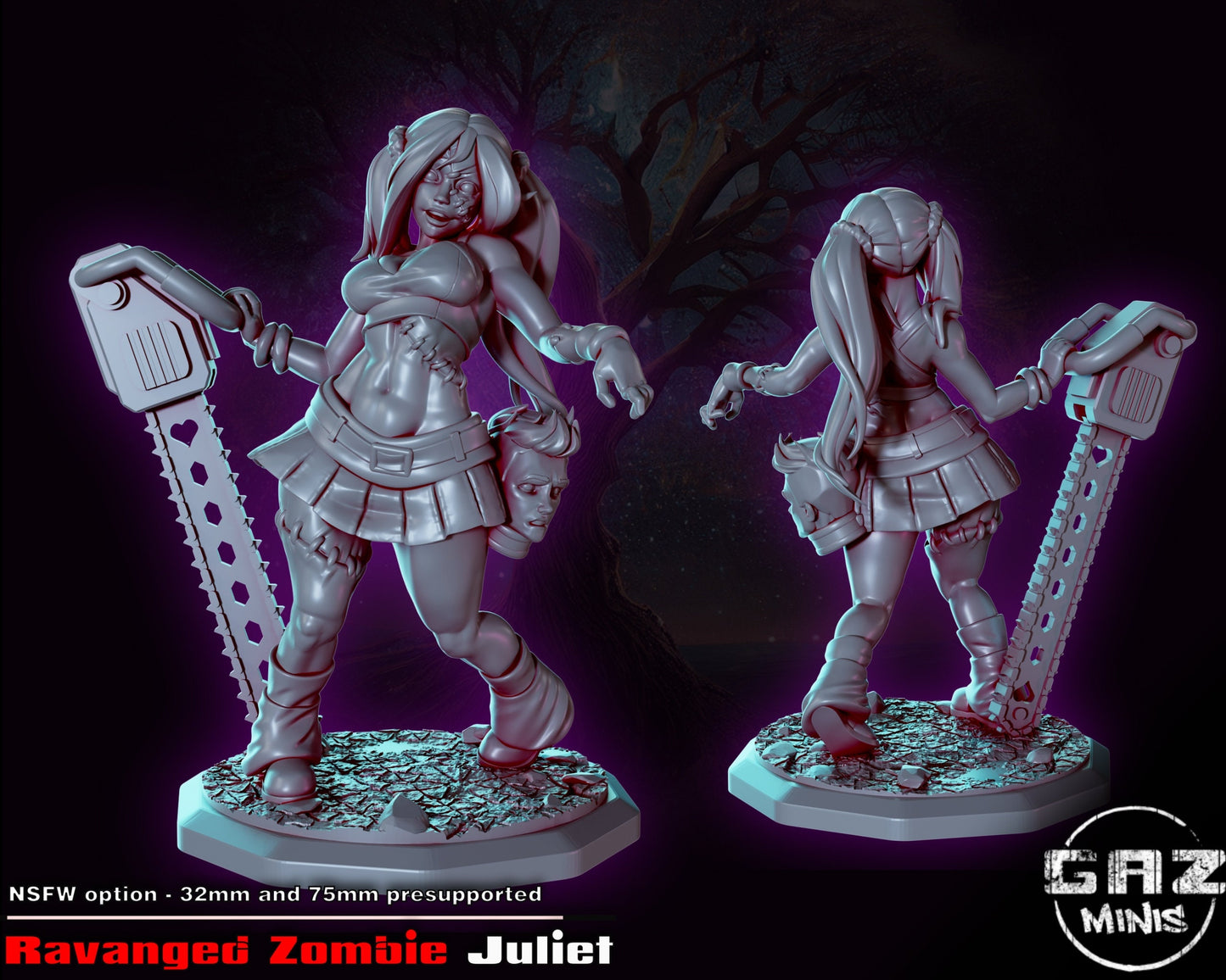 Ravaged Zombie Julietby Gaz Pin Up Miniatures