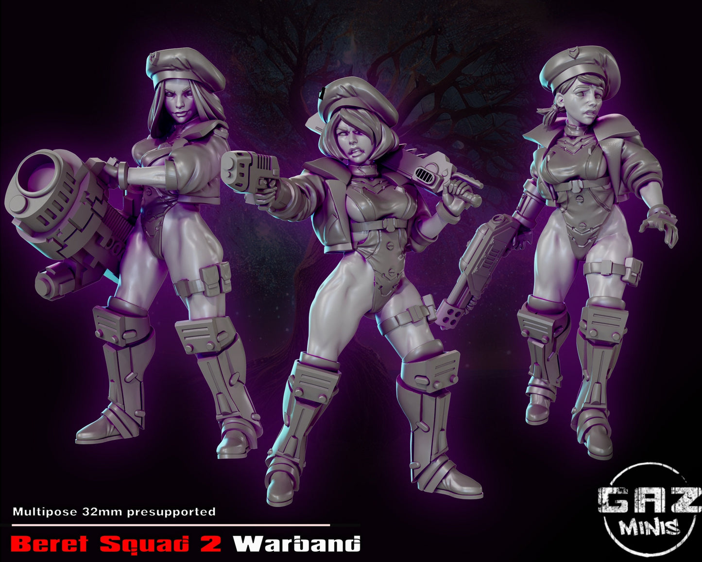 Beret Squad 2 by Gaz Pin Up Miniatures