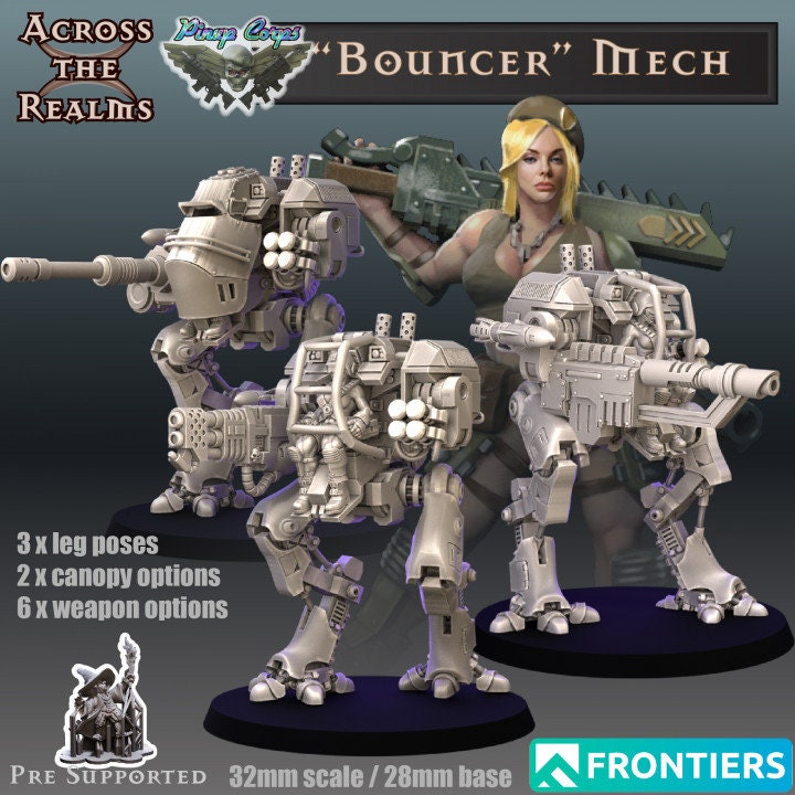 Bouncer Mech from Pinup Corp by Across the Realms Miniatures