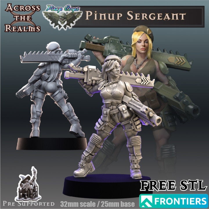 Pinup Sergeant by Across the Realms Miniatures