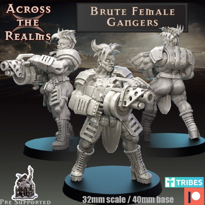 Brute Female Gangers by Across the Realms Miniatures