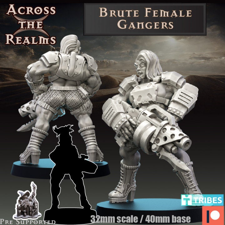 Brute Female Gangers by Across the Realms Miniatures