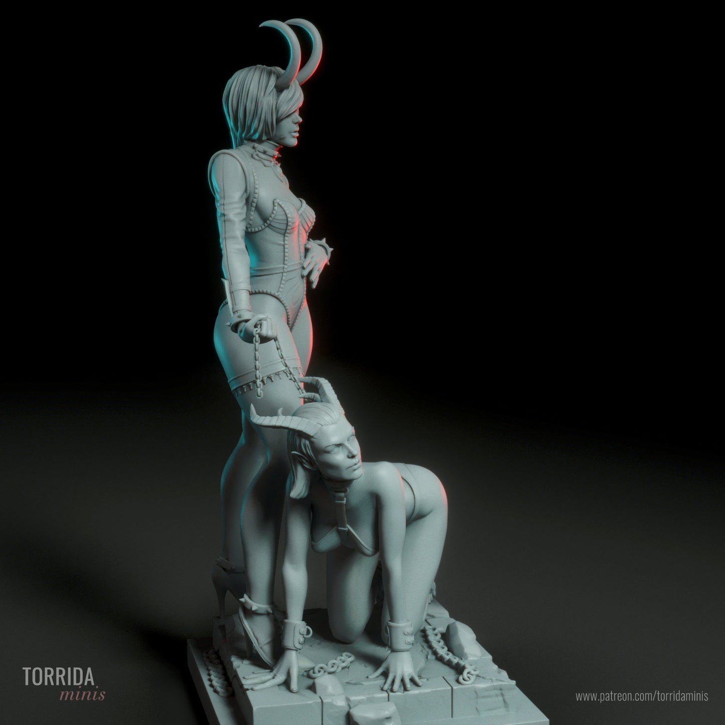 Rhoda Demon Dominatrix Statue Model Kit by Torrida Minis Miniatures