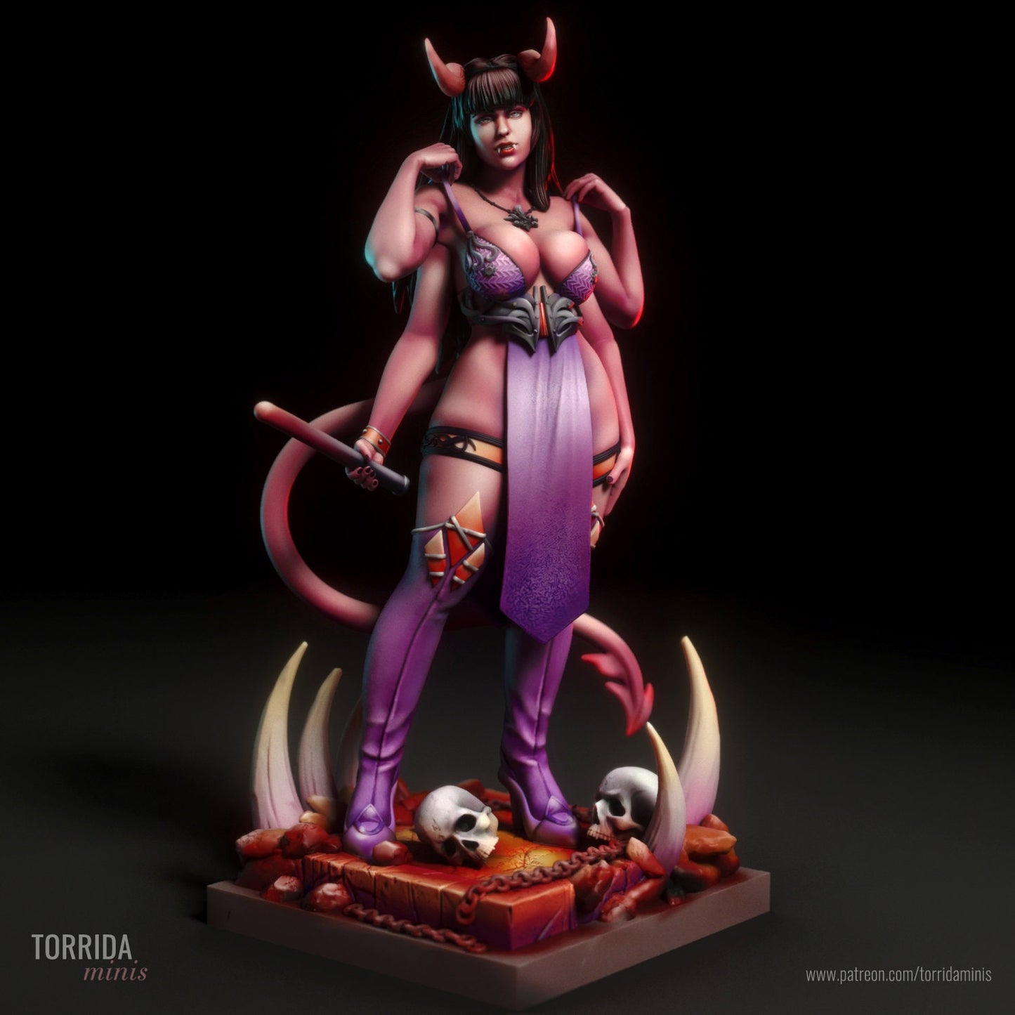 Amaris Four Armed Demon Statue Model kit by Torrida Mini Miniatures