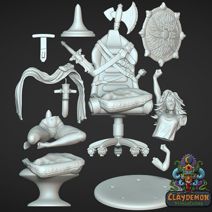 Game Night Statue Model Kit by Claydemon miniatures