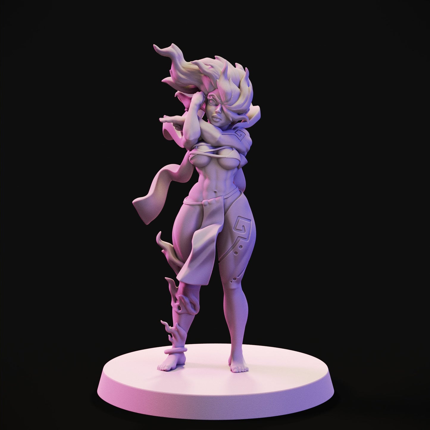 Fire Genasi Fighter by Jigglystix Pin Up Factory Miniatures