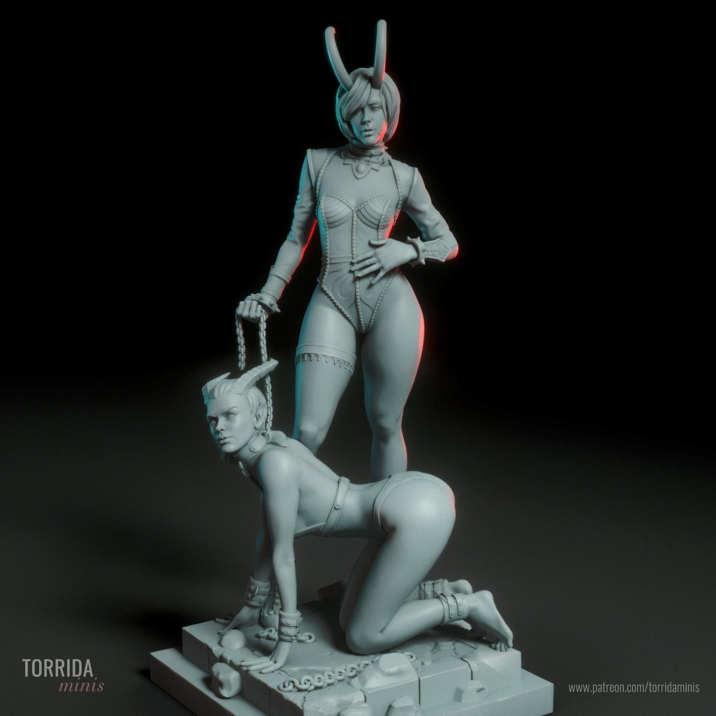 Rhoda Demon Dominatrix Statue Model Kit by Torrida Minis Miniatures