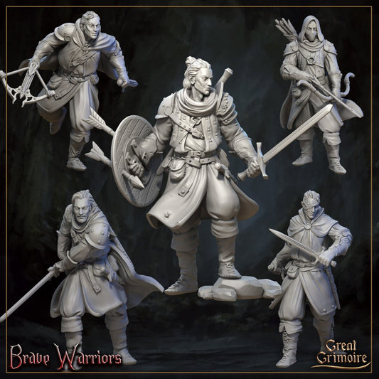 Gavin and the Brave Warriors from "Horrors of the Underground" by Great Grimoire Miniatures