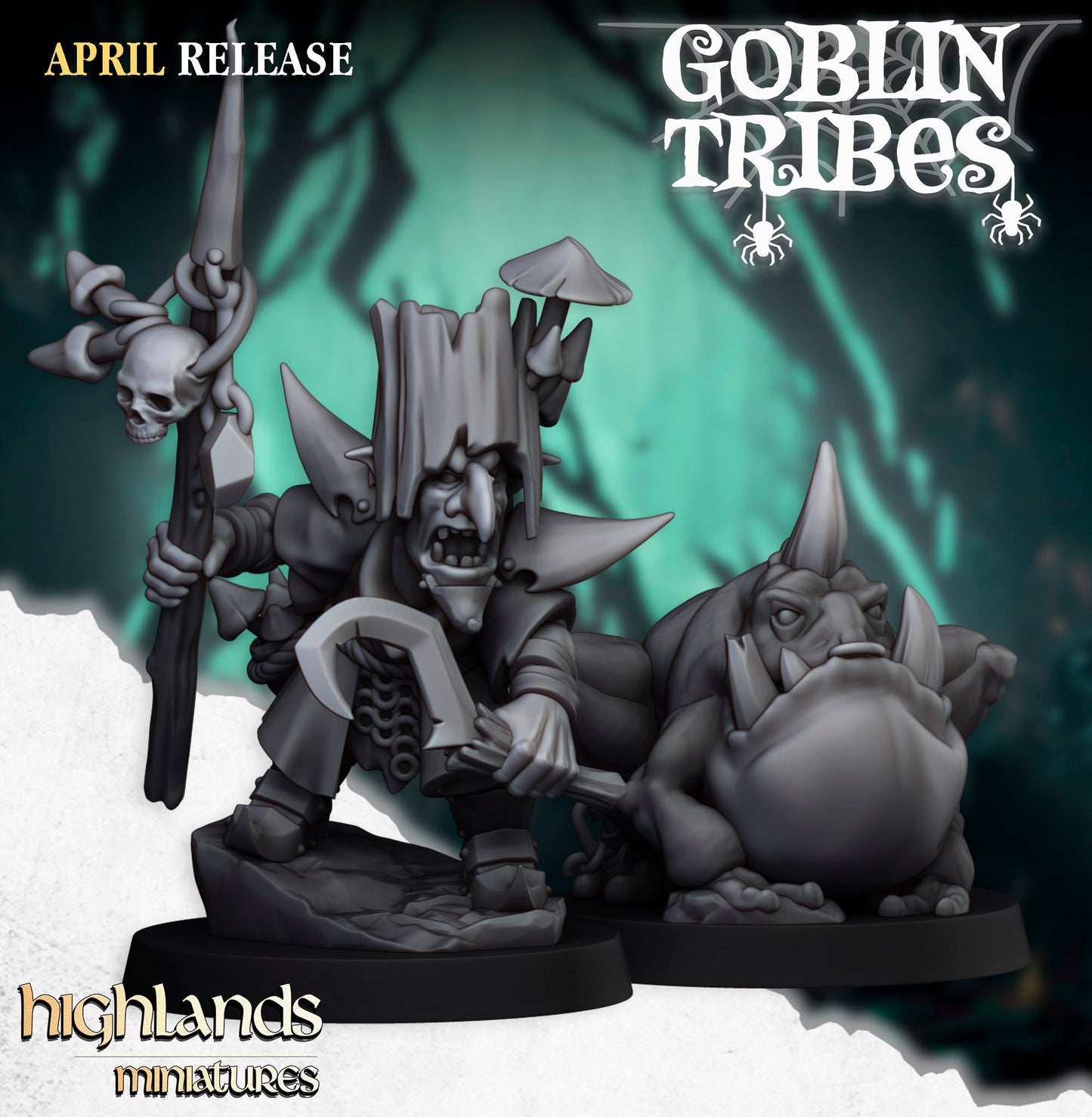 Swamp Goblin Hero with Frog by Highland Miniatures