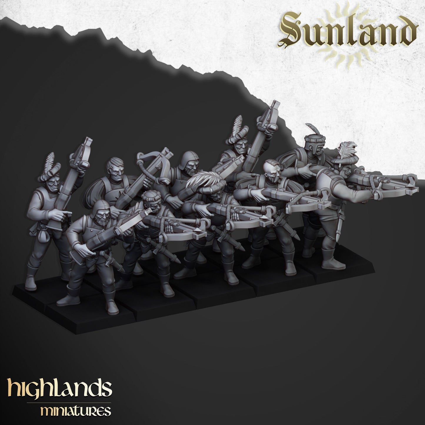 Crossbowmen / Gunmen Unit of Sunland  by Highland Miniatures