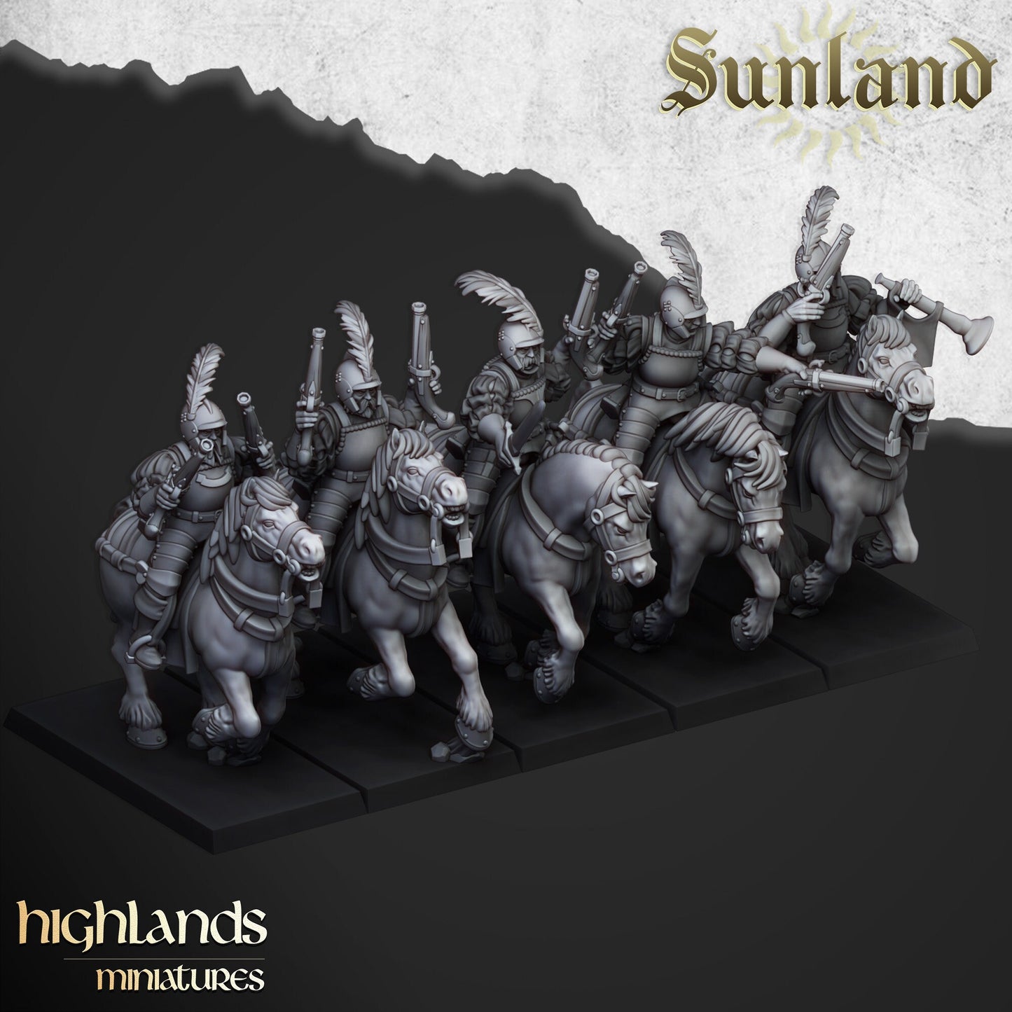 Pistoleers / Outriders Unit of Sunland  by Highland Miniatures