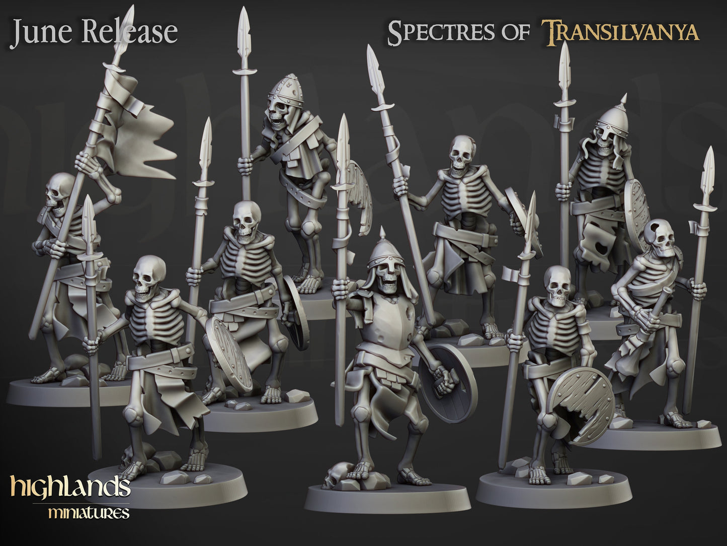 Skeleton Spearmen from Transylvanya by Highland Miniatures