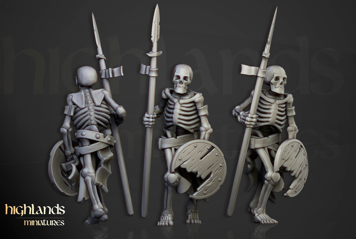 Skeleton Spearmen from Transylvanya by Highland Miniatures