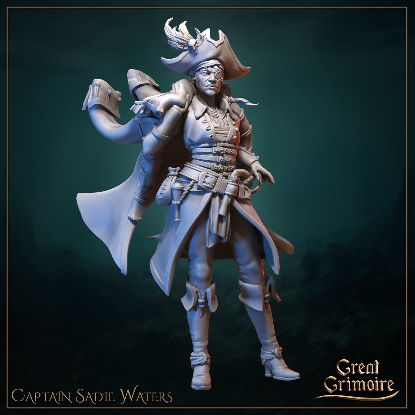 Captain Sadie Waters from "Gathering Storm" by Great Grimoire Miniatures