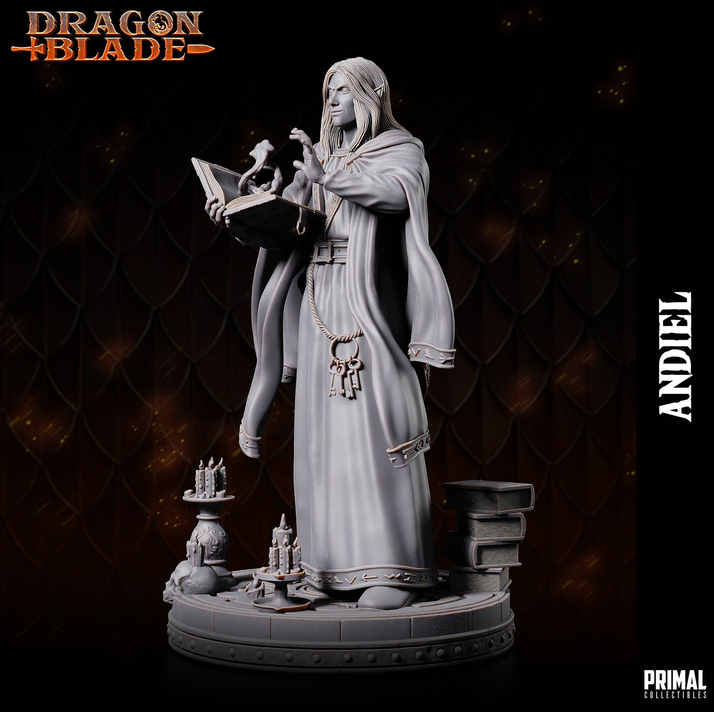 Andiel Dark Elf Wizard by Primal Collectibles Miniatures