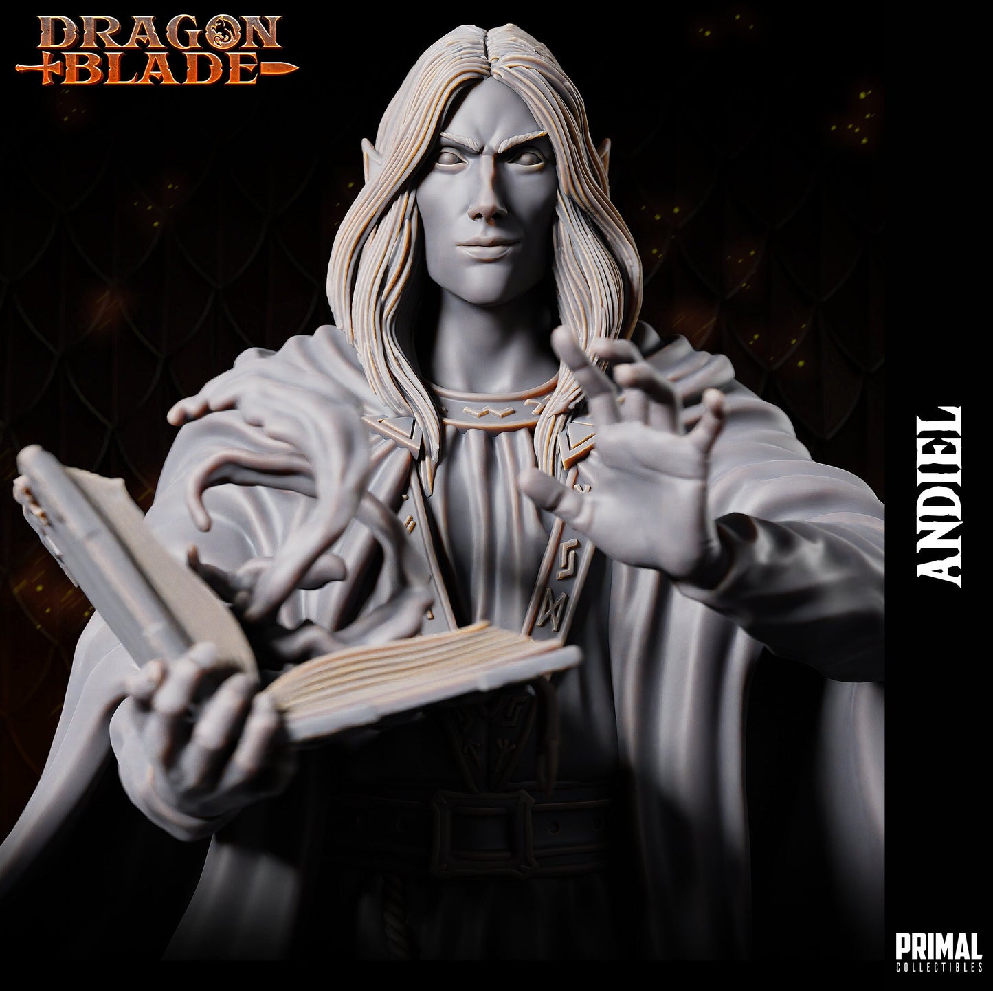 Andiel Dark Elf Wizard by Primal Collectibles Miniatures