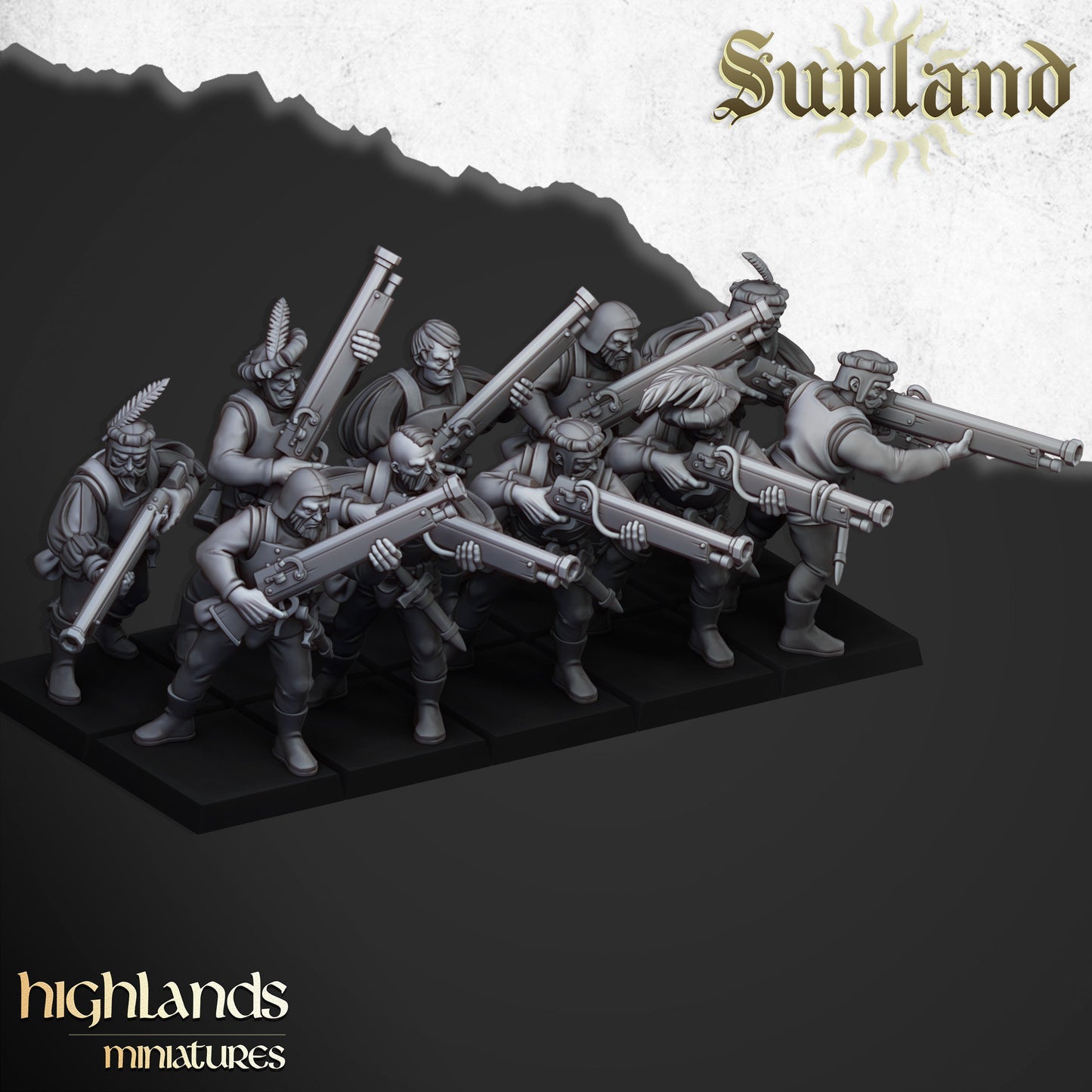 Crossbowmen / Gunmen Unit of Sunland  by Highland Miniatures