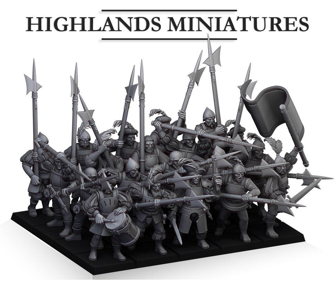 Halberds / Spearmen Unit of Sunland  by Highland Miniatures