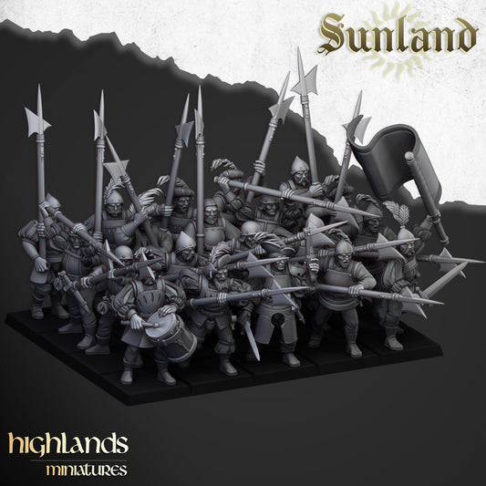 Halberds / Spearmen Unit of Sunland  by Highland Miniatures