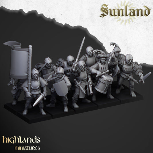 Swordsmen Unit of Sunland  by Highland Miniatures