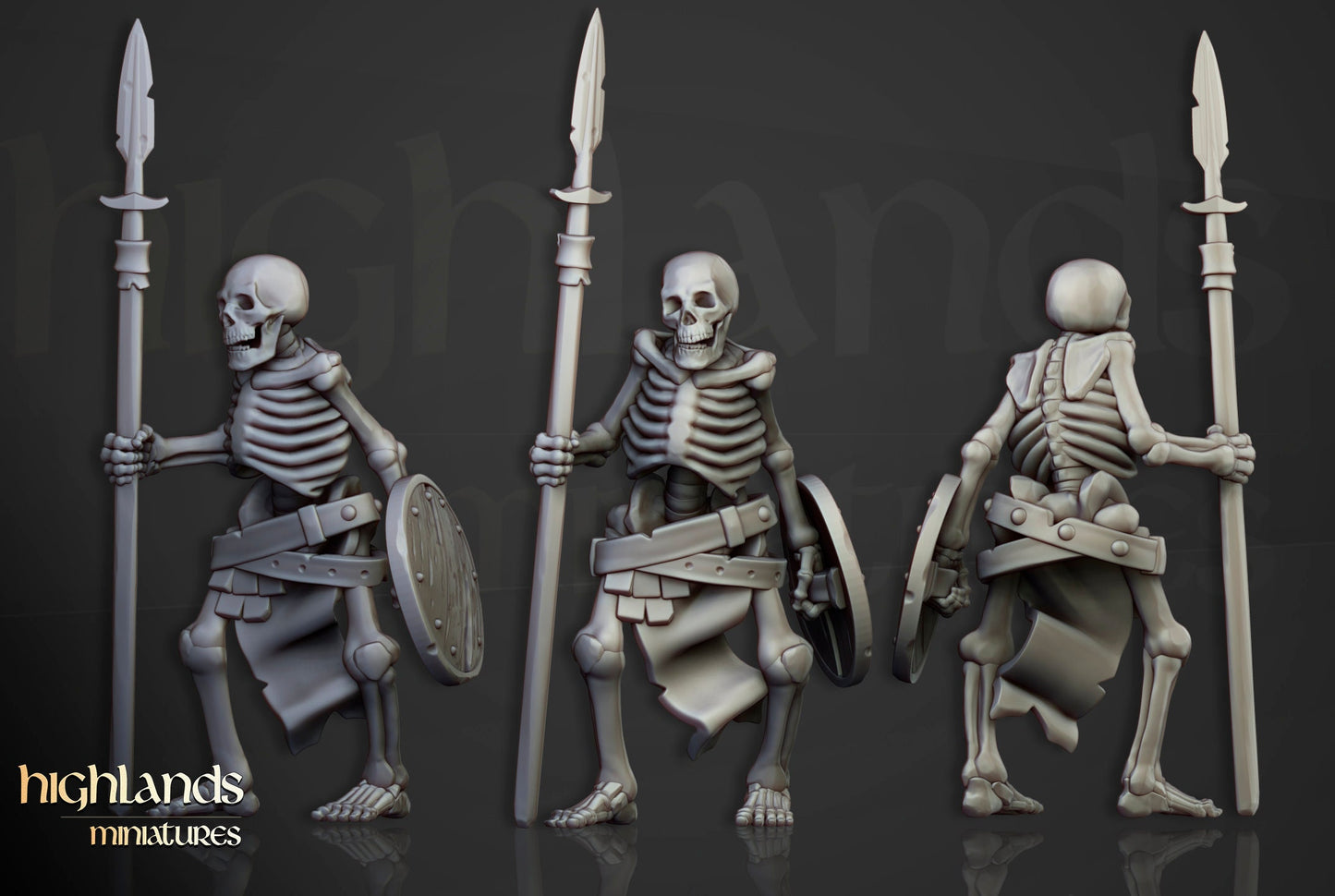 Skeleton Spearmen from Transylvanya by Highland Miniatures