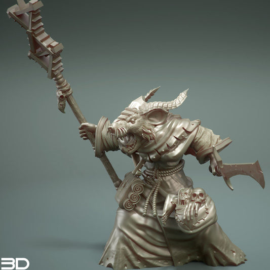 Rat Seer and Rat Ogre by 3Dartguy Miniatures