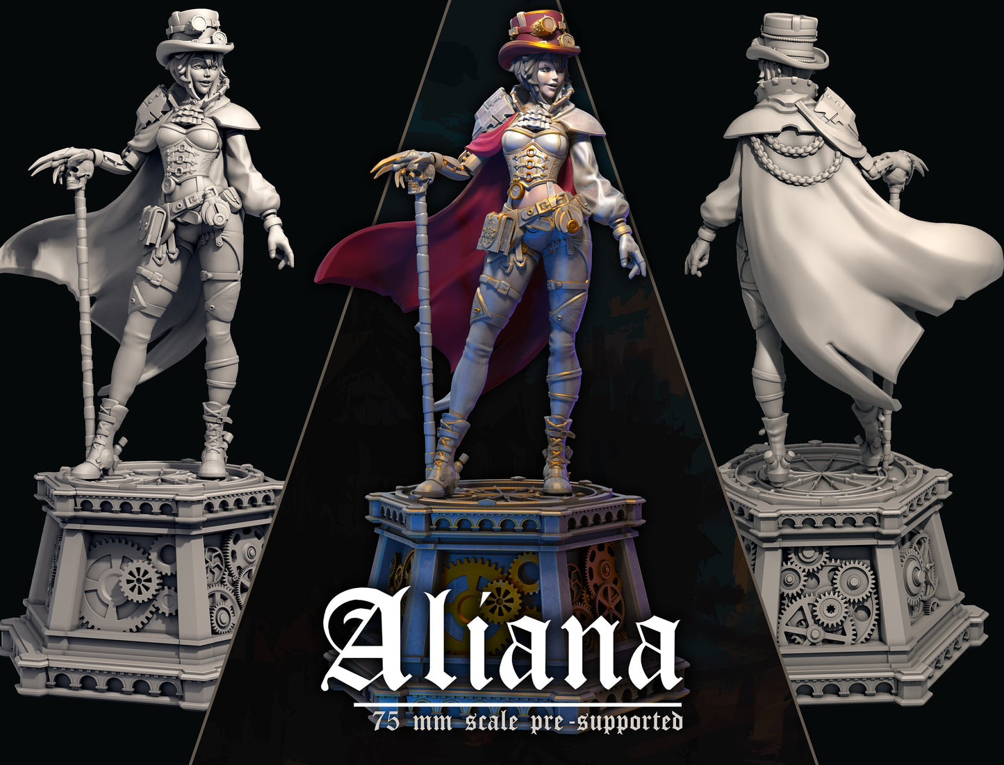 Aliana The Time Traveler Pin Up by Dungeons and Maidens Miniatures