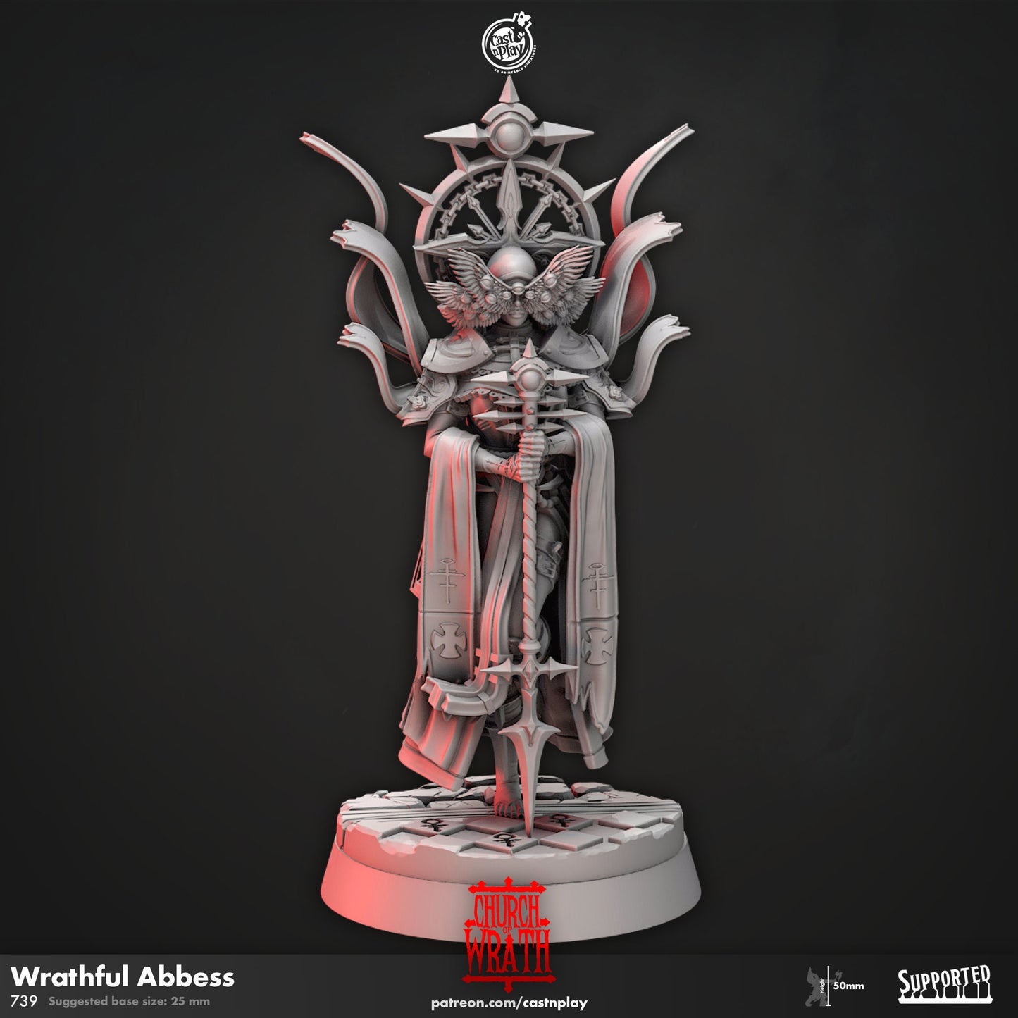 Wrathful Abbess from "Church of Wrath" by Cast N Play Miniatures