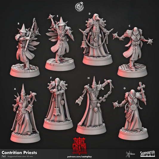 Contrition Priests from "Church of Wrath" by Cast N Play Miniatures