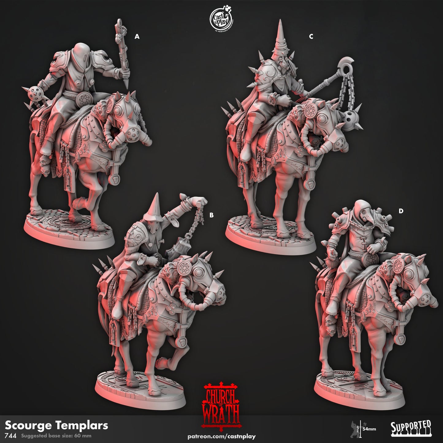 Scourge Templars from "Church of Wrath" by Cast N Play Miniatures