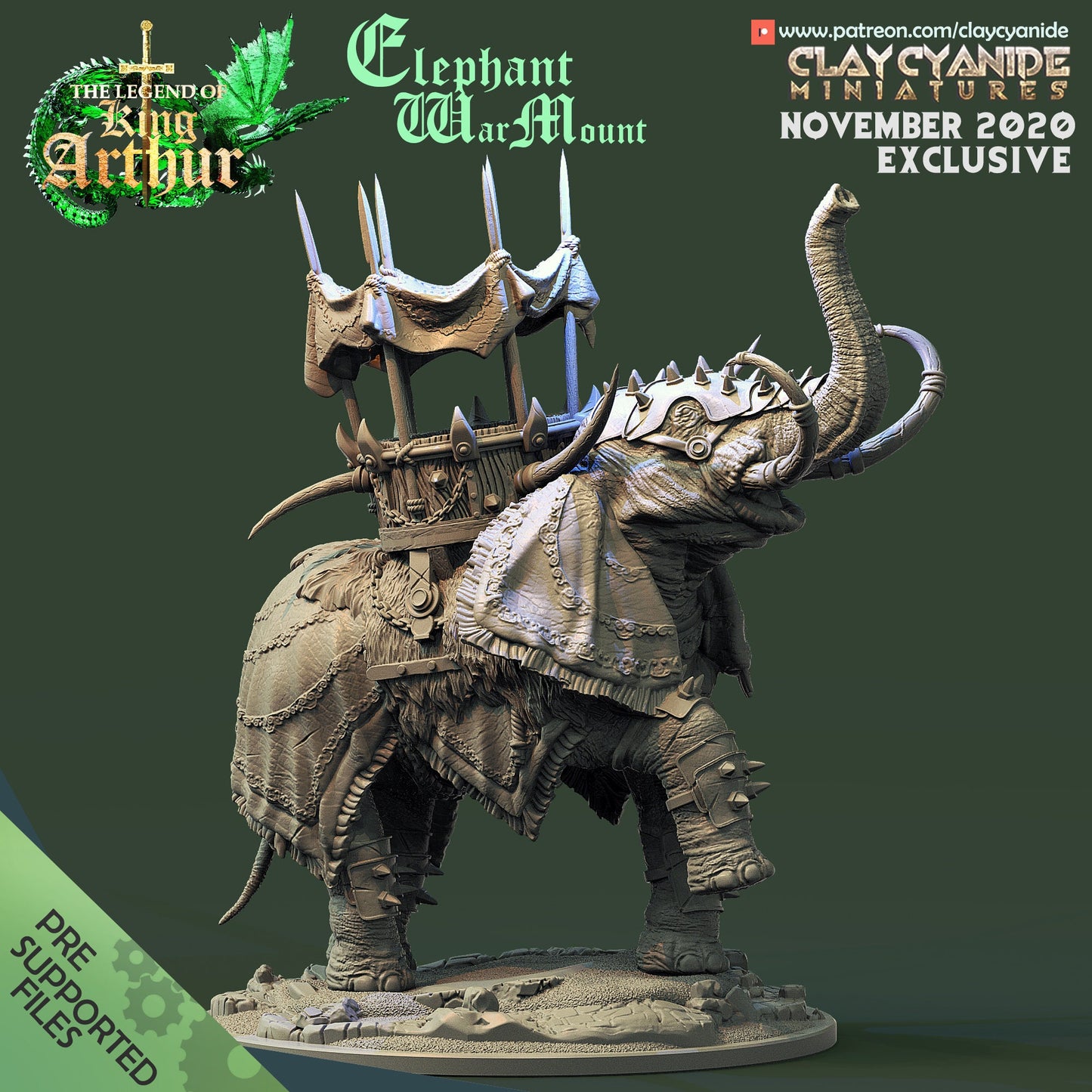 Elephant War Mount from "Legend of King Arthur" by Clay Cyanide Miniatures